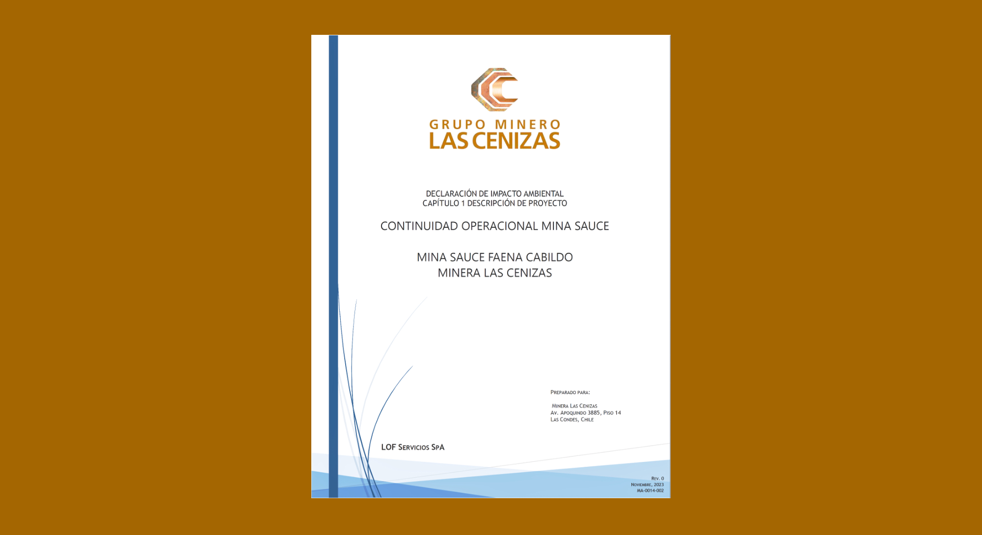 Portada Declaración Impacto Ambiental Mina Sauce