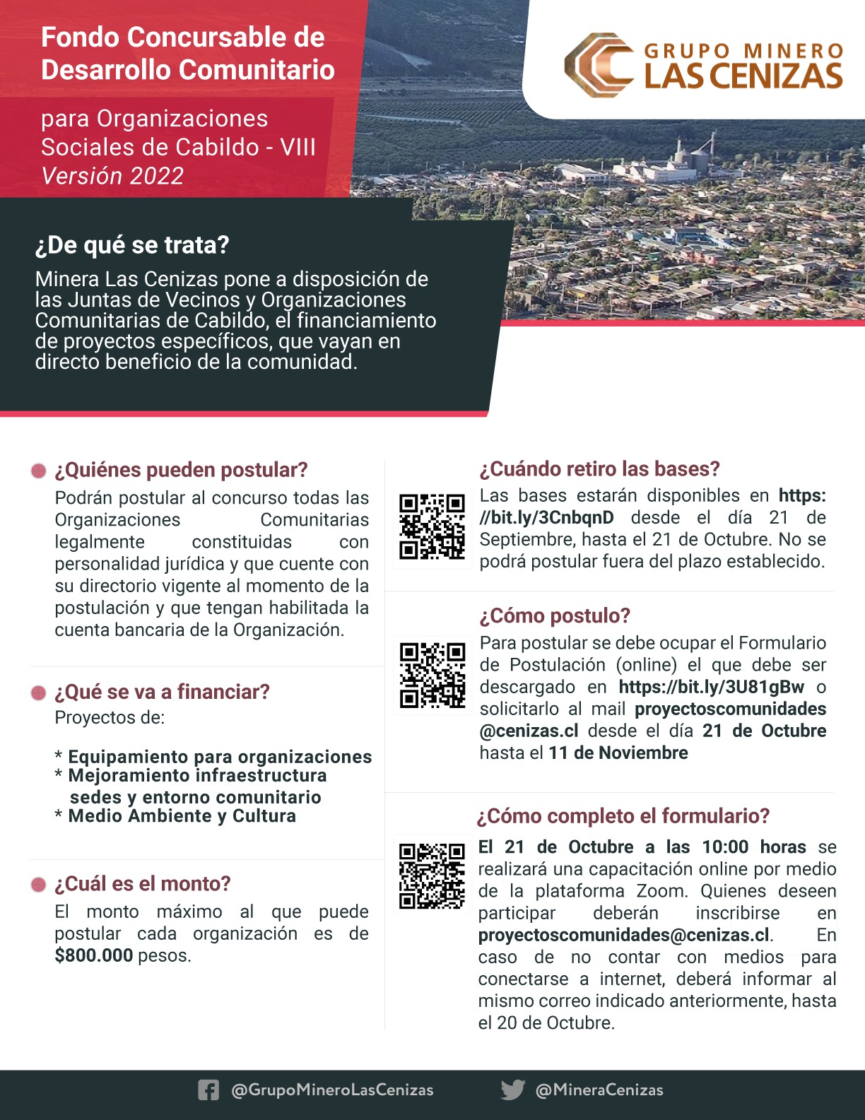 Cartel fondo concursable desarrollo comunitario Cabildo 2022