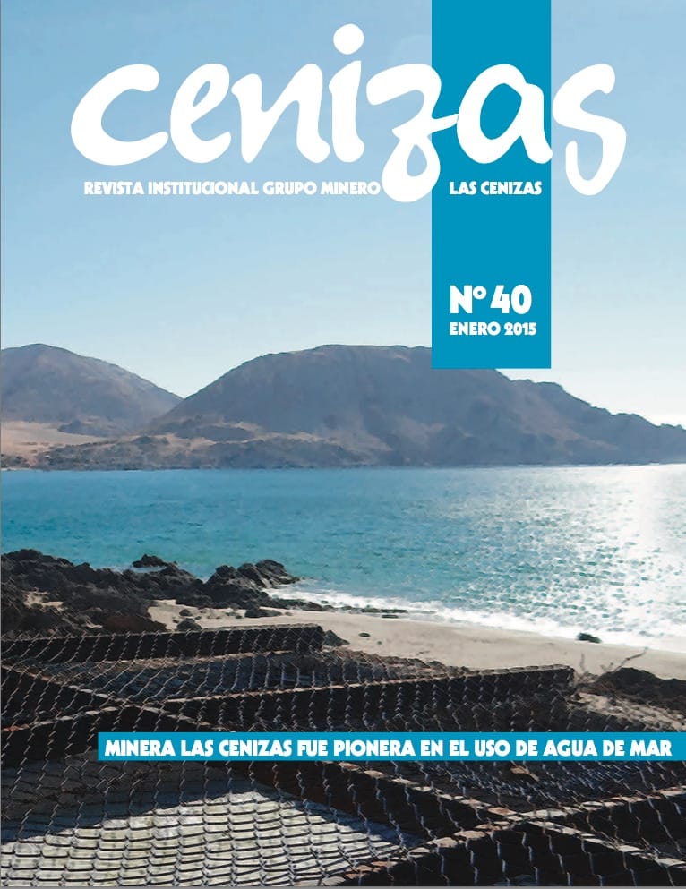 Portada revista Cenizas con paisaje costero y montañas
